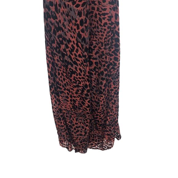 MISHA RED LEOPARD HARPA DRESS Burnout Velvet Front Slit Lined  US 10 $419.95 - Picture 6 of 13